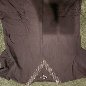 ButterSoft Grey & Turquoise With Rhinestone Collar. Size Lg